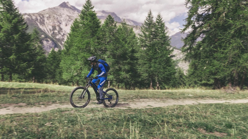 mountainbike drive in field